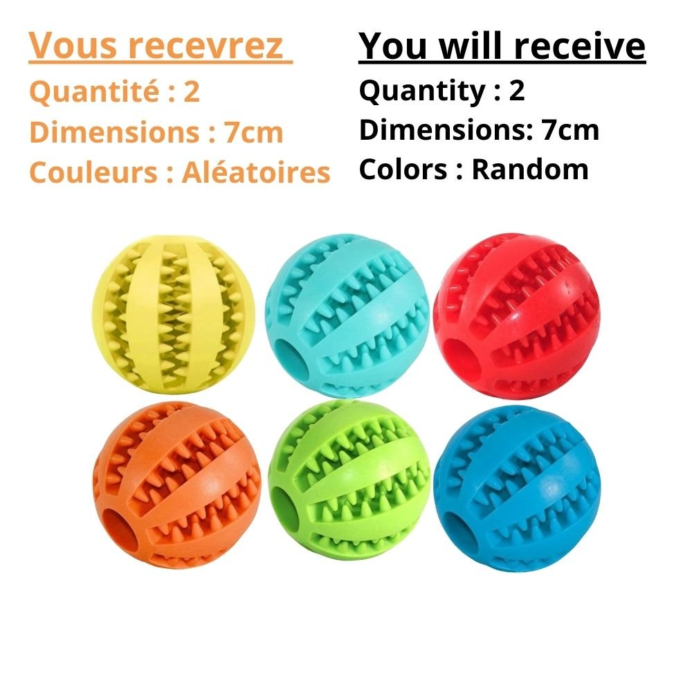 Balle Interactive Pour Chiens Careball - CJJJCWGY00305-7cm 2PC - Balles - Chienalafolie
