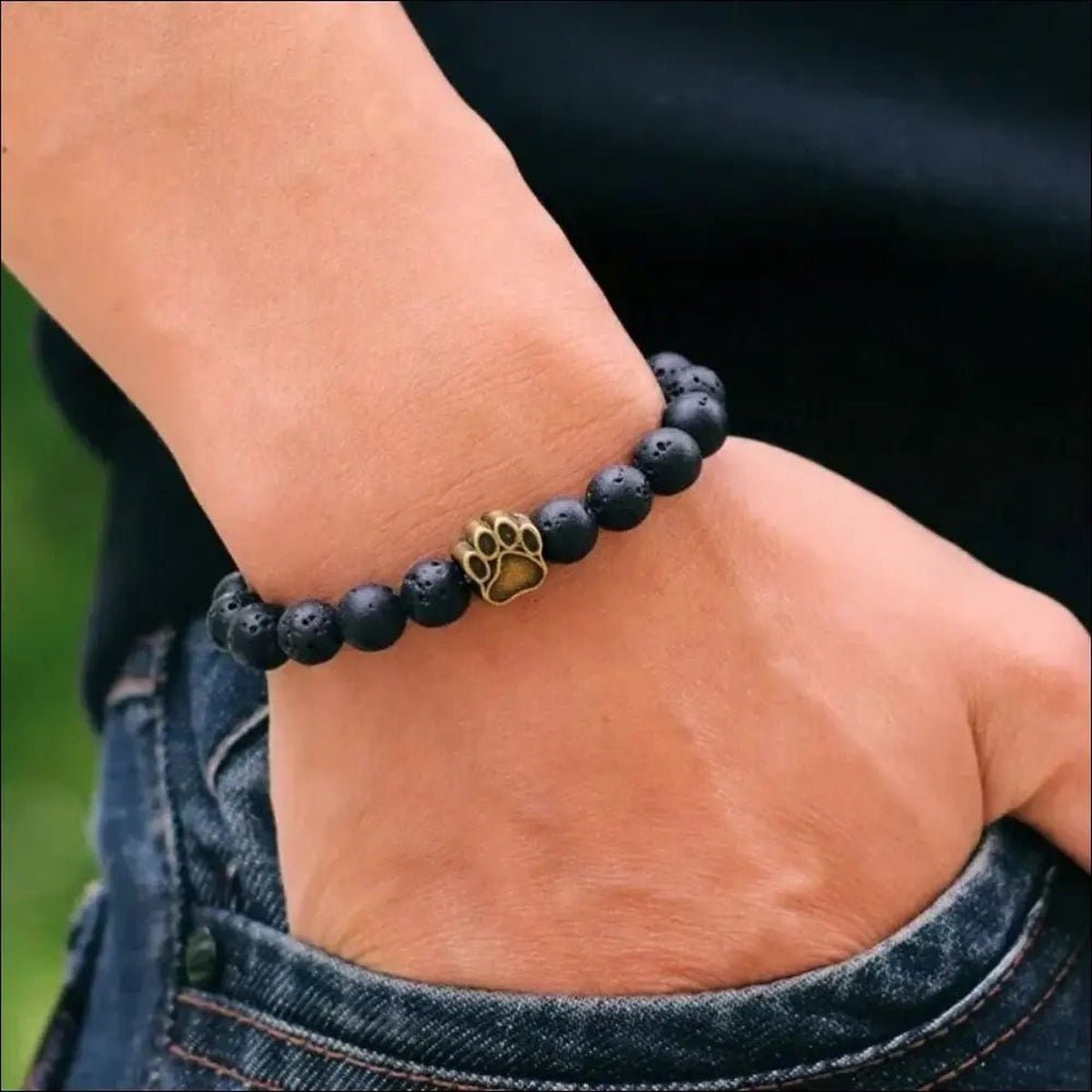 Bracelet Patte De Chien Pierres Naturelles - CJSL153198603CX - Bracelets - Chienalafolie