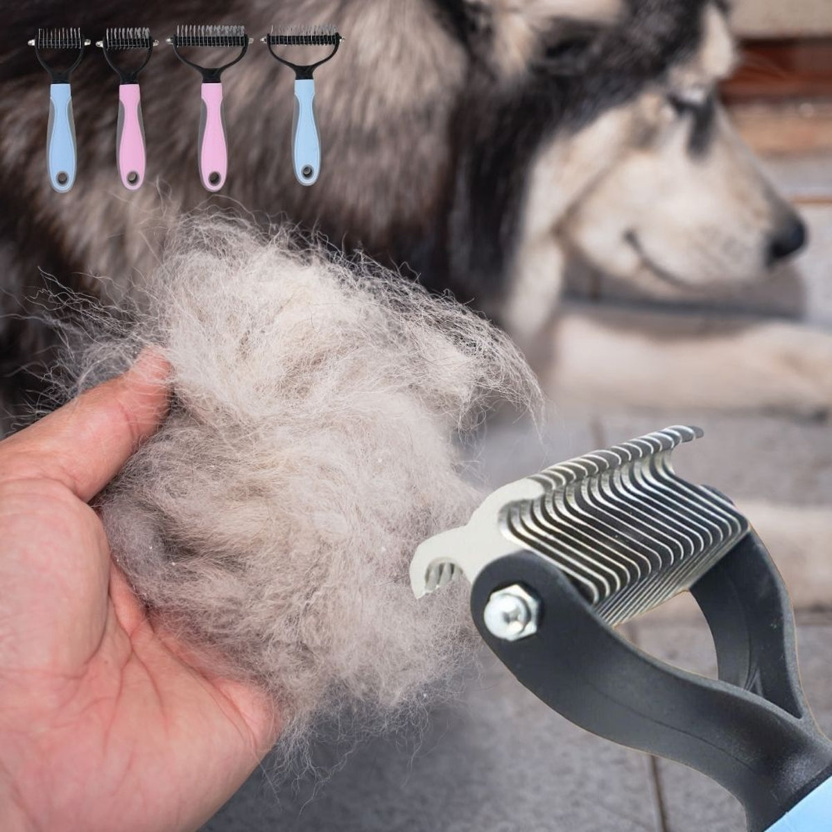 Brosse Anti Poils Pour Chiens Hairyclean - CJJJCWGY00462-Blue-7x17.5cm - Peignes et brosses - Chienalafolie