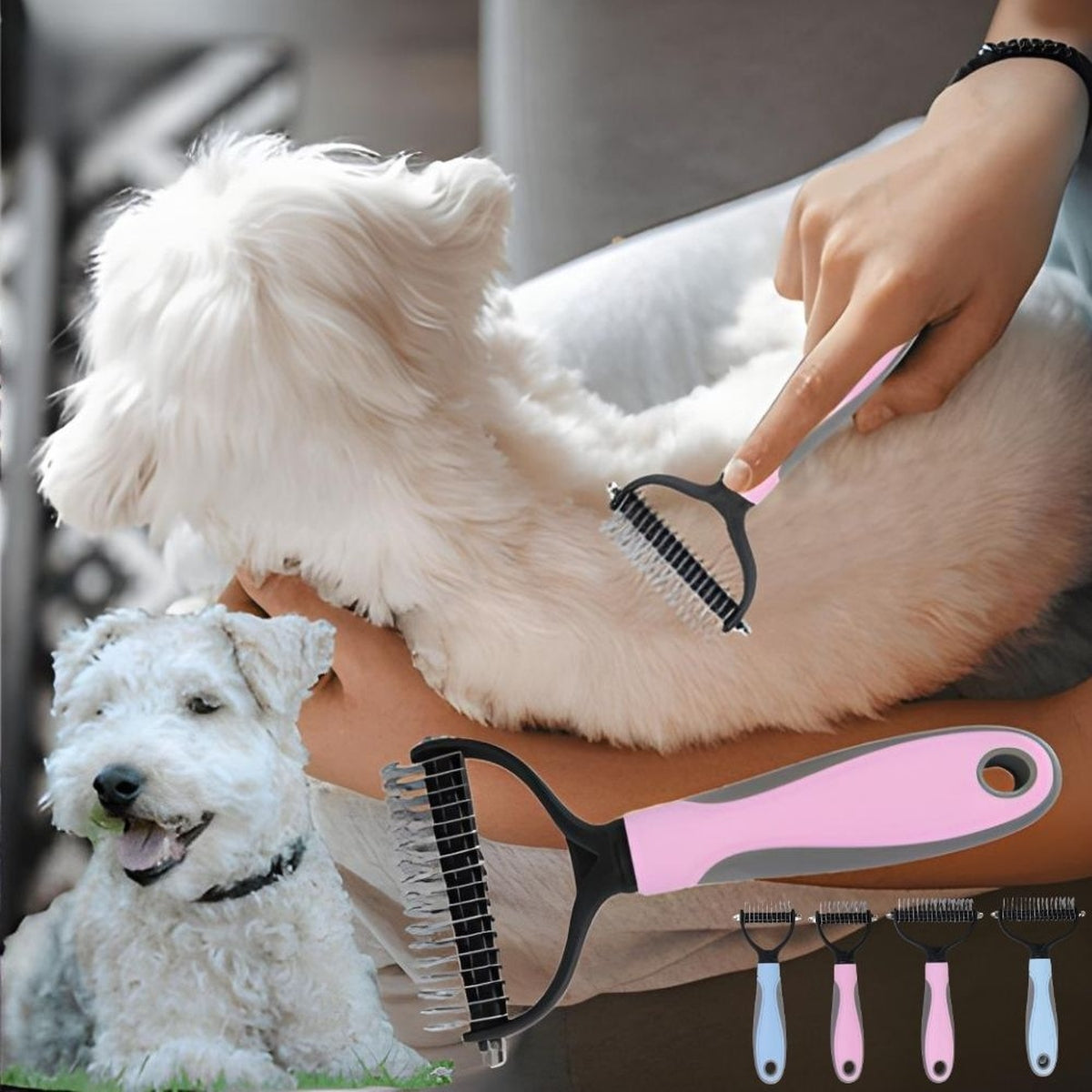 Brosse Anti Poils Pour Chiens Hairyclean - CJJJCWGY00462-Blue-7x17.5cm - Peignes et brosses - Chienalafolie