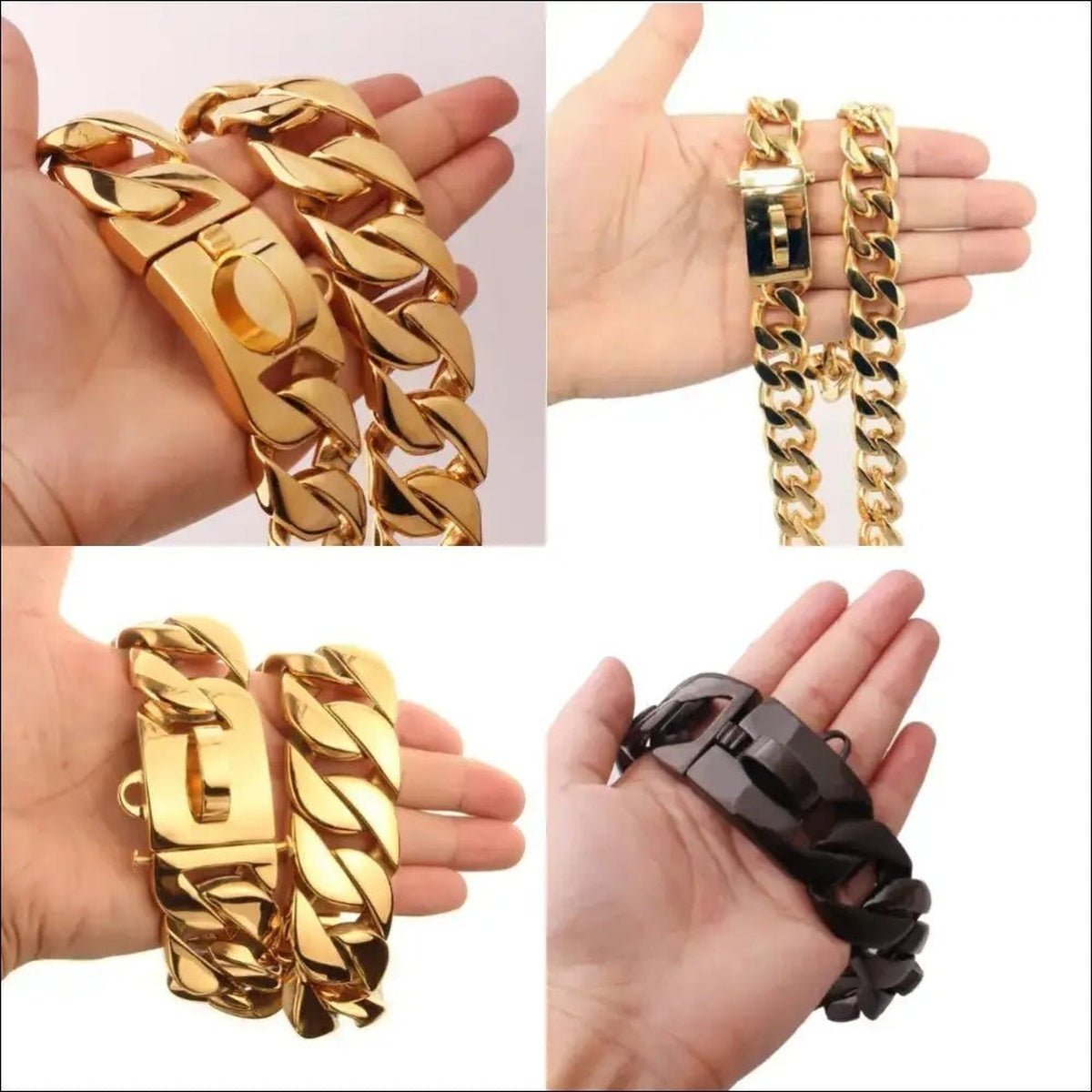 Colliers Robustes En Chaîne Pour Chien - 14:29#Gold;5:361386#14inch(35cm) - Colliers - Chienalafolie