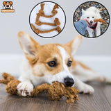 Dog Enjoying Coconut Rope Chewing 
