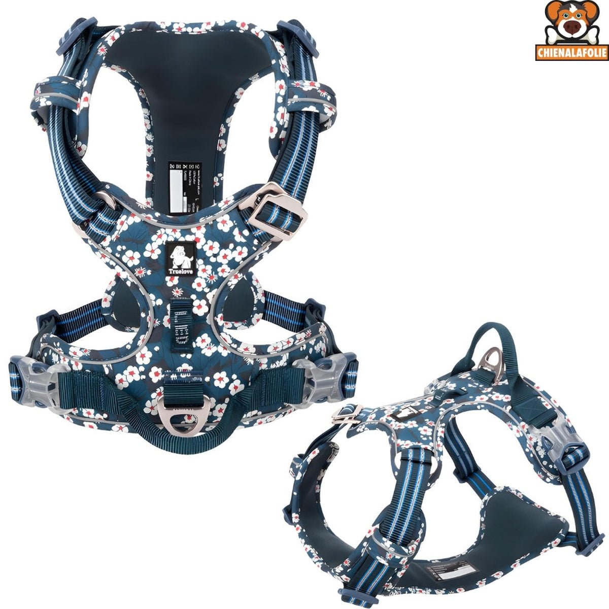 Ensemble Harnais, Laisse et Collier Floral Assortis - CJGX105020911KP - Harnais - Chienalafolie