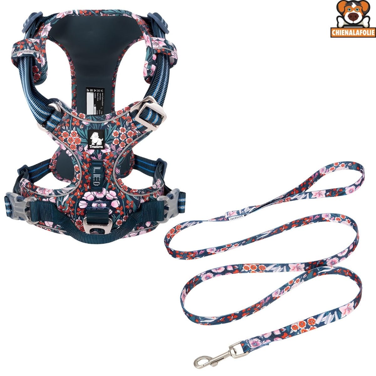Ensemble Harnais, Laisse et Collier Floral Assortis - CJGX105020920TG - Harnais - Chienalafolie