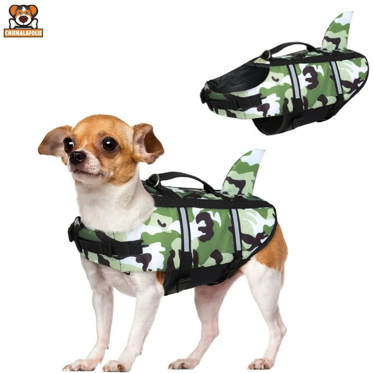 Gilet de sauvetage pour chien en camouflage - 14:175#Camouflage Green;5:100014066 - Gilets de sauvetage - Chienalafolie