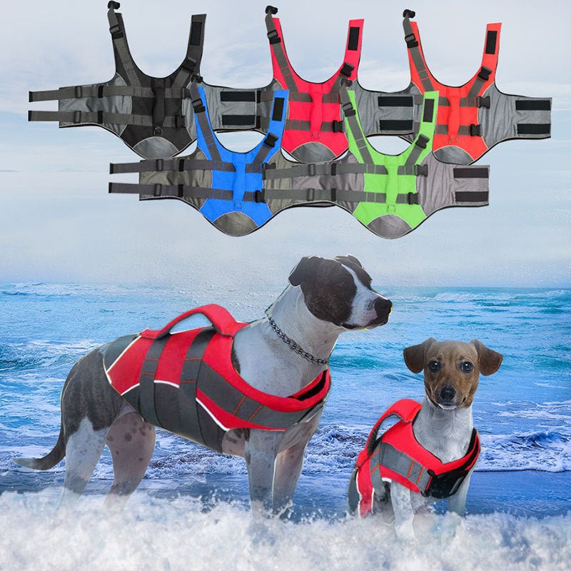 Gilet de Sauvetage pour Chien Réglable avec Bandes Réfléchissantes - CJJJCWGY01240 - Black - S - Gilets de sauvetage - Chienalafolie