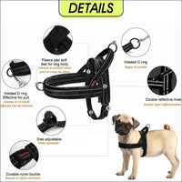Harnais Anti - traction En Flanelle Pour Chien - CJJJCWGX00337 - Black - XS - Harnais - Chienalafolie