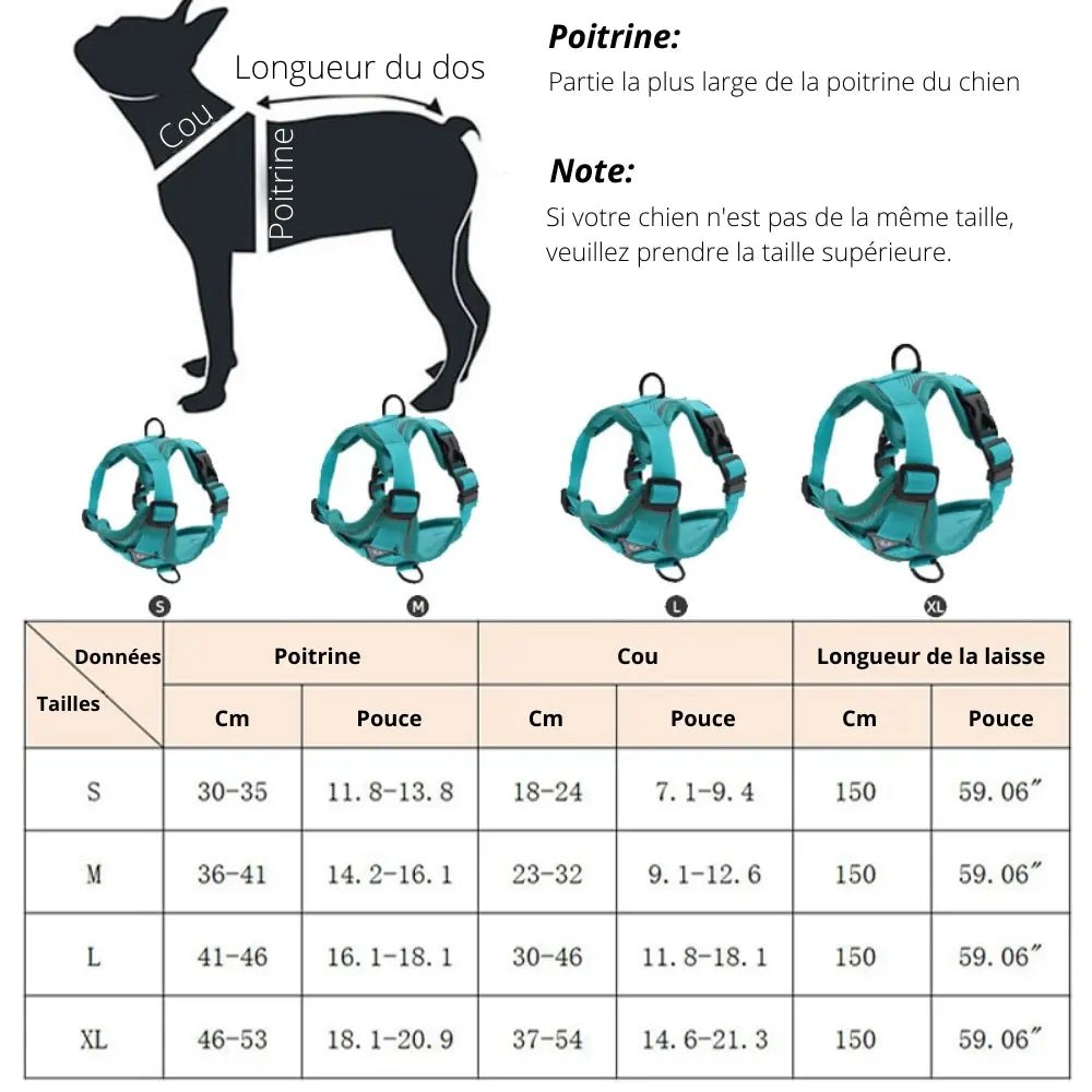 Harnais Anti - traction Reflétant Harnessful - CJGX114003417QJ - Harnais - Chienalafolie