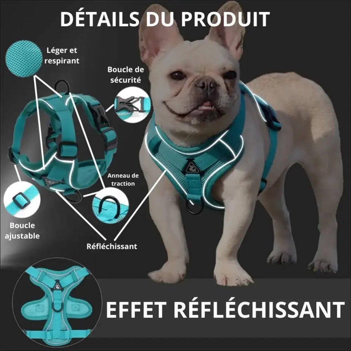 Harnais Anti - traction Reflétant Harnessful - CJGX114003417QJ - Harnais - Chienalafolie