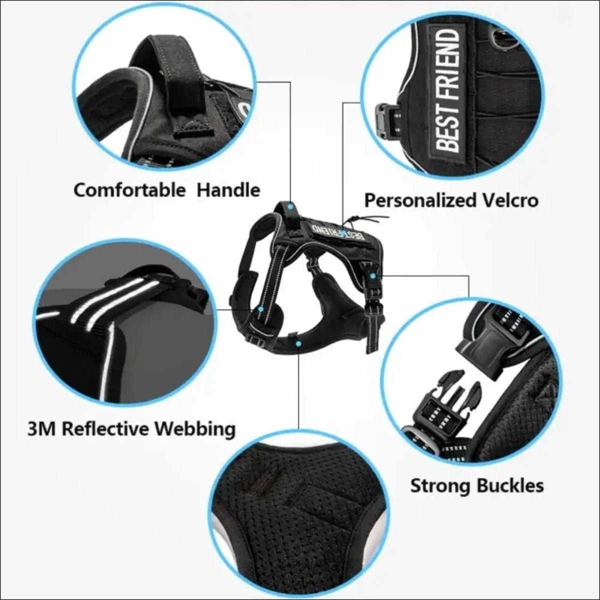 Harnais Tactique Pour Chien Confort Sécurité - CJGX164797402BY - Harnais - Chienalafolie