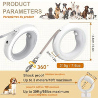Laisse Led Rétractable Ufo 2 Pour Chiens - CJJJCWGX00235 - White - Laisses - Chienalafolie