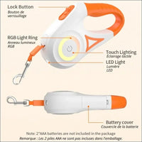 Laisse Lumineuse Rétractable Pour Chiens - CJGX122193001AZ - Laisses - Chienalafolie