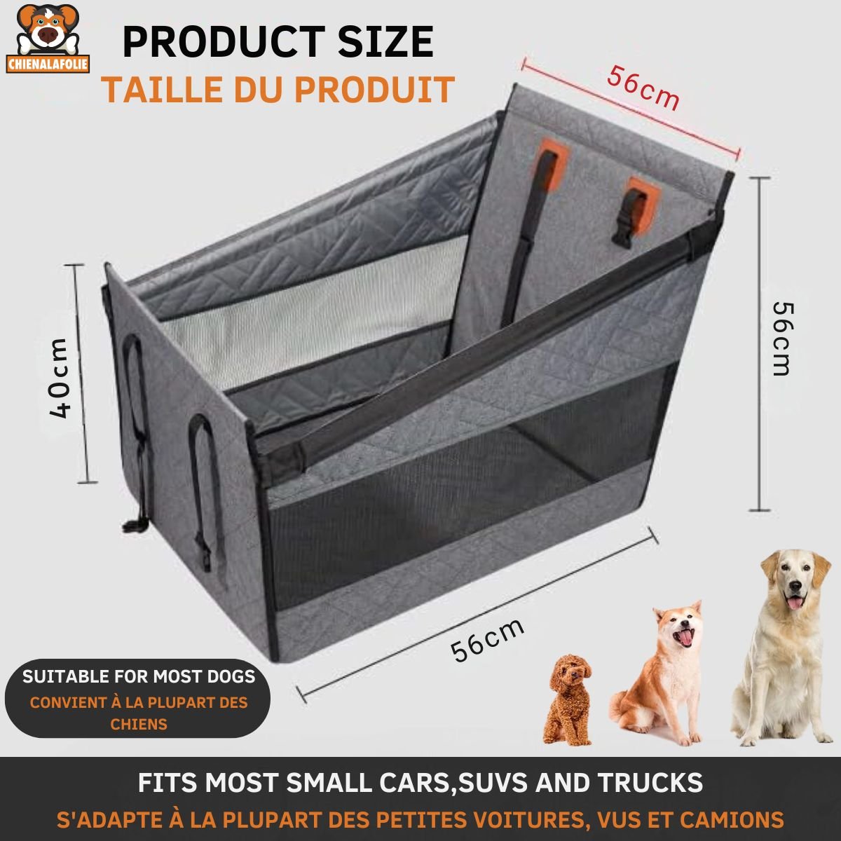 Lit de voiture pour chien - CJGY212123302BY - Couvre - sièges - Chienalafolie