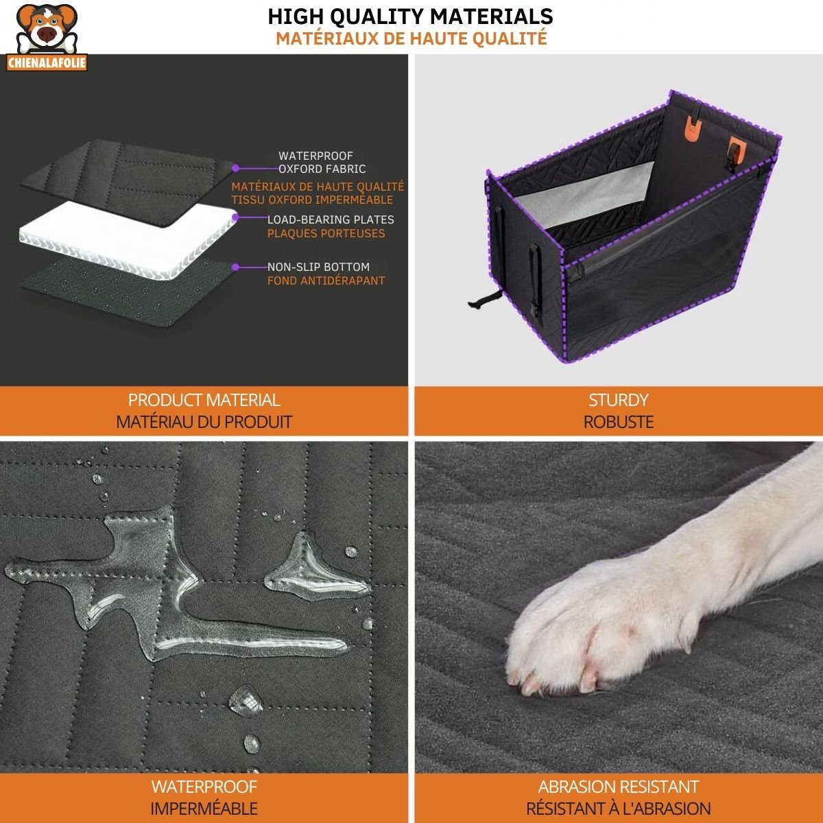 Lit de voiture pour chien - CJGY212123302BY - Couvre - sièges - Chienalafolie