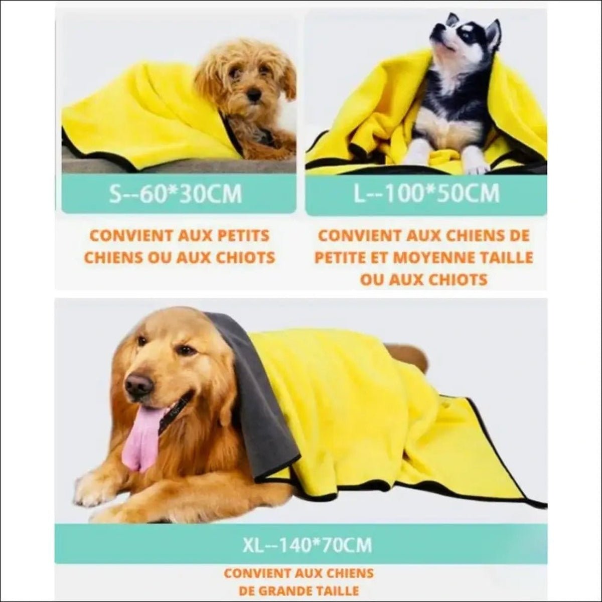 Serviette Microfibre Pour Chien Dogtowel - CJGY163863102BY - Serviettes - Chienalafolie