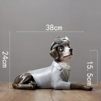 Statue de Chien en Costume - CJJT137693901AZ - Décorations - Chienalafolie