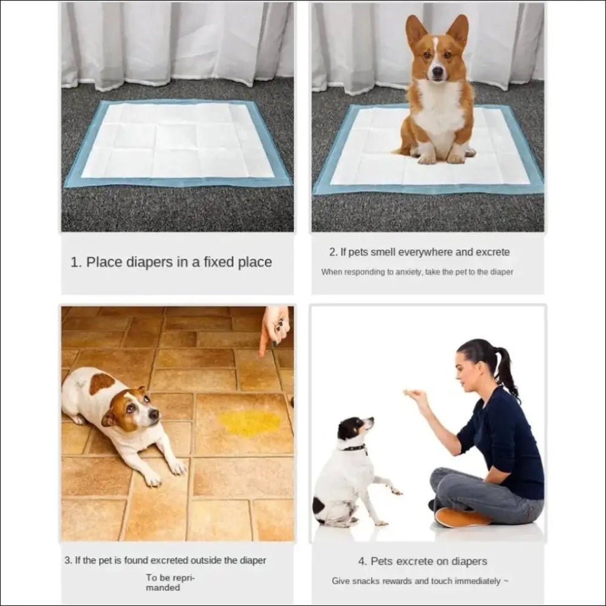 Tapis Absorbants Jetables Pour Chiens - CJJJCWGY01245 - S 100 pieces - Blue - Tapis d'entraînement - Chienalafolie