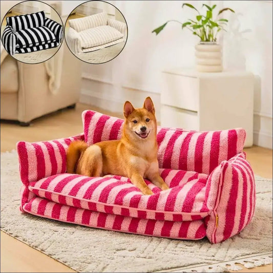 Sofá cama para mascotas de lana de cordero 